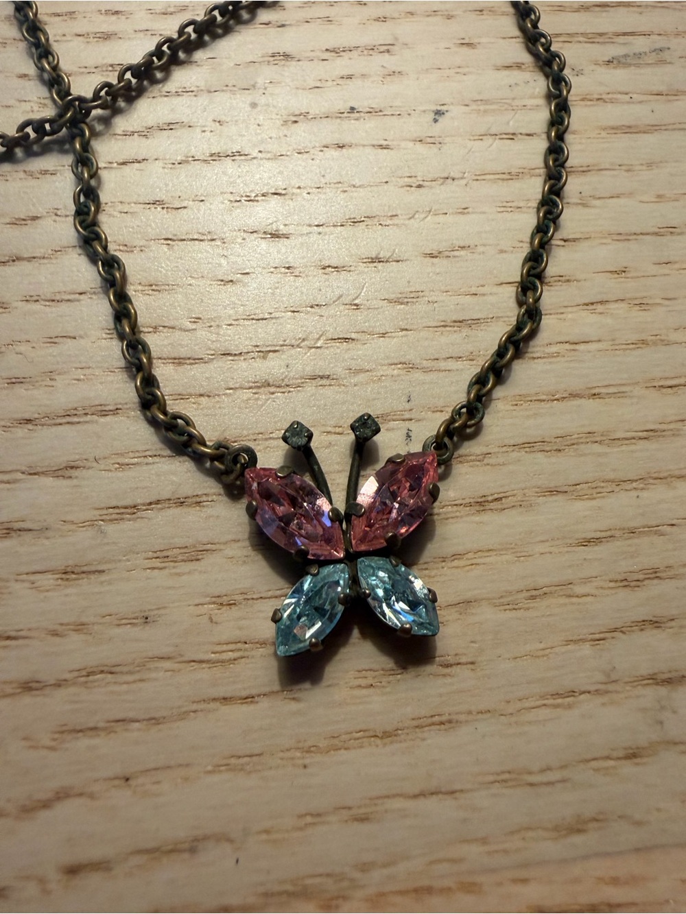 Sabika silver tone necklace with butterfly pendant